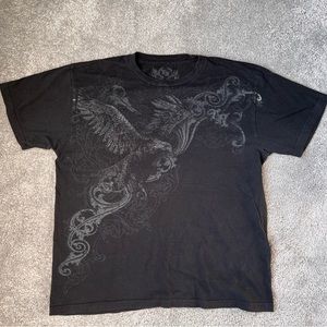 Toxic Hazard black tee with an eagle graphic